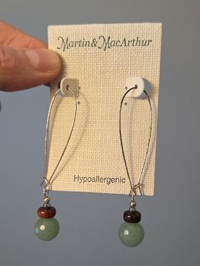 Dottie Bergan Designs Earrings - Koa Wood Aventurine & Sterling Silver